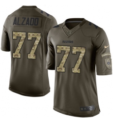 Men's Nike Oakland Raiders #77 Lyle Alzado Elite Green Salute to Service NFL Jersey