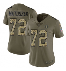 Women's Nike Oakland Raiders #72 John Matuszak Limited Olive/Camo 2017 Salute to Service NFL Jersey