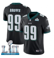 Youth Nike Philadelphia Eagles #99 Jerome Brown Black Alternate Vapor Untouchable Limited Player Super Bowl LII NFL Jersey