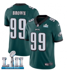 Youth Nike Philadelphia Eagles #99 Jerome Brown Midnight Green Team Color Vapor Untouchable Limited Player Super Bowl LII NFL Jersey