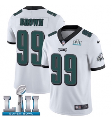 Youth Nike Philadelphia Eagles #99 Jerome Brown White Vapor Untouchable Limited Player Super Bowl LII NFL Jersey