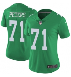Women's Nike Philadelphia Eagles #71 Jason Peters Limited Green Rush Vapor Untouchable NFL Jersey