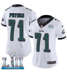 Women's Nike Philadelphia Eagles #71 Jason Peters White Vapor Untouchable Limited Player Super Bowl LII NFL Jersey