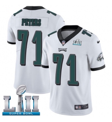 Youth Nike Philadelphia Eagles #71 Jason Peters White Vapor Untouchable Limited Player Super Bowl LII NFL Jersey