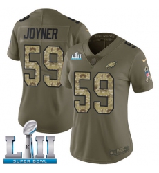 Women's Nike Philadelphia Eagles #59 Seth Joyner Limited Olive/Camo 2017 Salute to Service Super Bowl LII NFL Jersey