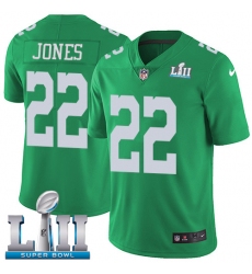 Men's Nike Philadelphia Eagles #22 Sidney Jones Limited Green Rush Vapor Untouchable Super Bowl LII NFL Jersey