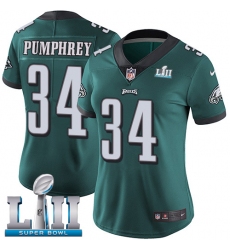 Women's Nike Philadelphia Eagles #34 Donnel Pumphrey Midnight Green Team Color Vapor Untouchable Limited Player Super Bowl LII NFL Jersey
