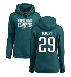 Women's Nike Philadelphia Eagles #29 LeGarrette Blount Green Super Bowl LII Champions Pullover Hoodie