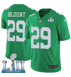 Youth Nike Philadelphia Eagles #29 LeGarrette Blount Limited Green Rush Vapor Untouchable Super Bowl LII NFL Jersey
