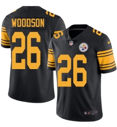 Youth Nike Pittsburgh Steelers #26 Rod Woodson Limited Black Rush Vapor Untouchable NFL Jersey