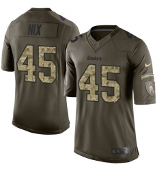 Youth Nike Pittsburgh Steelers #45 Roosevelt Nix Elite Green Salute to Service NFL Jersey