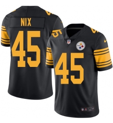 Youth Nike Pittsburgh Steelers #45 Roosevelt Nix Limited Black Rush Vapor Untouchable NFL Jersey