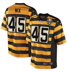 Youth Nike Pittsburgh Steelers #45 Roosevelt Nix Limited Yellow/Black Alternate 80TH Anniversary Throwback NFL Jersey