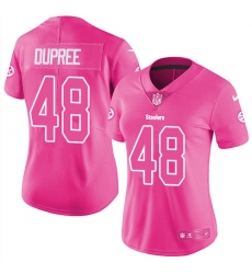 Women's Nike Pittsburgh Steelers #48 Bud Dupree Limited Pink Rush Fashion NFL Jersey