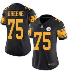 Women's Nike Pittsburgh Steelers #75 Joe Greene Limited Black Rush Vapor Untouchable NFL Jersey