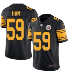 Men's Nike Pittsburgh Steelers #59 Jack Ham Limited Black Rush Vapor Untouchable NFL Jersey