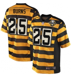 Youth Nike Pittsburgh Steelers #25 Artie Burns Limited Yellow/Black Alternate 80TH Anniversary Throwback NFL Jersey
