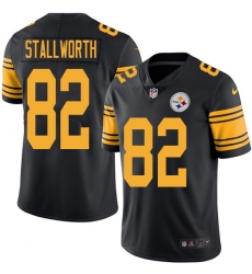 Men's Nike Pittsburgh Steelers #82 John Stallworth Limited Black Rush Vapor Untouchable NFL Jersey