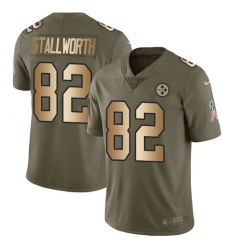 Youth Nike Pittsburgh Steelers #82 John Stallworth Limited Olive/Gold 2017 Salute to Service NFL Jersey