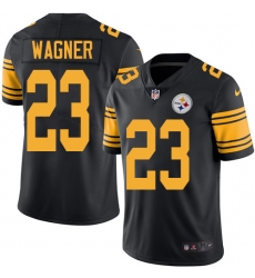 Men's Nike Pittsburgh Steelers #23 Mike Wagner Limited Black Rush Vapor Untouchable NFL Jersey