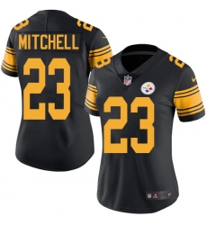 Women's Nike Pittsburgh Steelers #23 Mike Mitchell Limited Black Rush Vapor Untouchable NFL Jersey