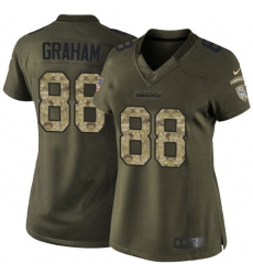 Women's Nike Seattle Seahawks #88 Jimmy Graham Elite Green Salute to Service NFL Jersey