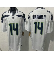 Men's Seattle Seahawks #14 Sam Darnold Limited White FUSE Vapor Jersey