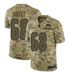 Men's Nike Seattle Seahawks #68 Justin Britt Limited Camo 2018 Salute to Service NFL Jersey