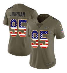 Women's Nike Seattle Seahawks #95 Dion Jordan Limited Olive/USA Flag 2017 Salute to Service NFL Jersey