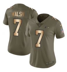 Women's Nike Seattle Seahawks #7 Blair Walsh Limited Olive/Gold 2017 Salute to Service NFL Jersey