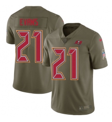 Men's Nike Tampa Bay Buccaneers #21 Justin Evans Limited Olive 2017 Salute to Service NFL Jersey