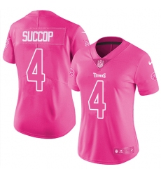 Women's Nike Tennessee Titans #4 Ryan Succop Limited Pink Rush Fashion NFL Jersey
