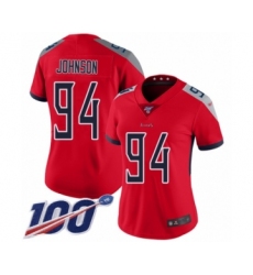 Women's Tennessee Titans #94 Austin Johnson Limited Red Inverted Legend 100th Season Football Jersey