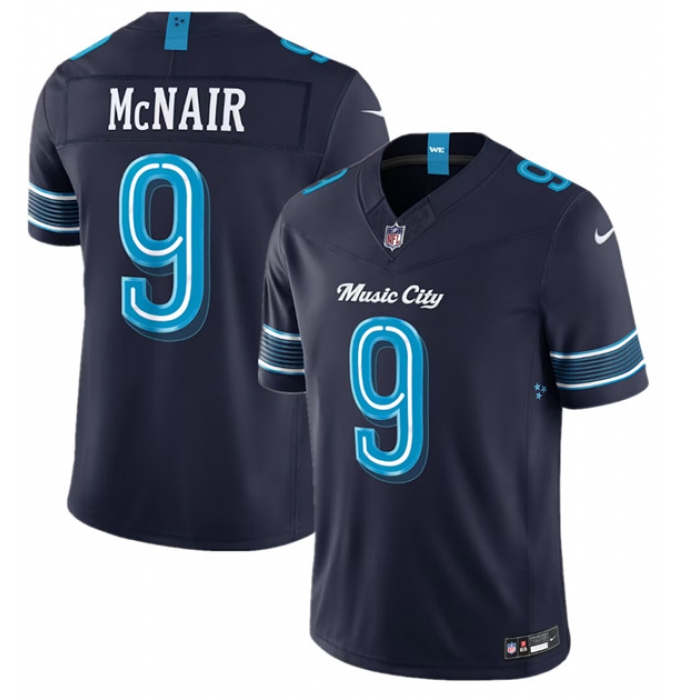 Men's Tennessee Titans #9 Steve McNair Navy 2026 F.U.S.E. 'Music City' Rivalries Collection Limited Football Stitched Jersey