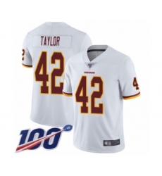 Men's Washington Redskins #42 Charley Taylor White Vapor Untouchable Limited Player 100th Season Football Jersey
