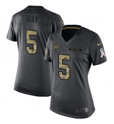 Women's Nike Washington Redskins #5 Tress Way Limited Black 2016 Salute to Service NFL Jersey