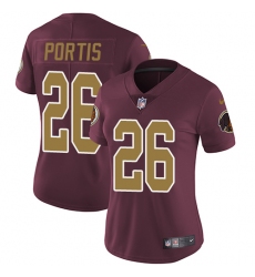 Women's Nike Washington Redskins #26 Clinton Portis Burgundy Red/Gold Number Alternate 80TH Anniversary Vapor Untouchable Limited Player NFL Jersey