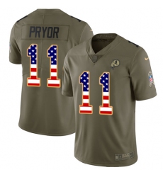 Men's Nike Washington Redskins #11 Terrelle Pryor Limited Olive/USA Flag 2017 Salute to Service NFL Jersey