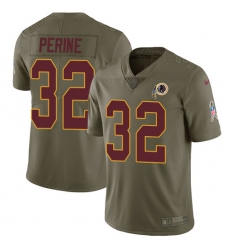 Men's Nike Washington Redskins #32 Samaje Perine Limited Olive 2017 Salute to Service NFL Jersey