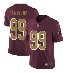 Men's Nike Washington Redskins #99 Phil Taylor Burgundy Red/Gold Number Alternate 80TH Anniversary Vapor Untouchable Limited Player NFL Jersey