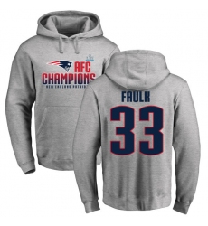 Nike New England Patriots #33 Kevin Faulk Heather Gray 2017 AFC Champions Pullover Hoodie