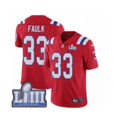 Youth Nike New England Patriots #33 Kevin Faulk Red Alternate Vapor Untouchable Limited Player Super Bowl LIII Bound NFL Jersey