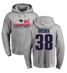 Nike New England Patriots #38 Brandon Bolden Heather Gray 2017 AFC Champions Pullover Hoodie