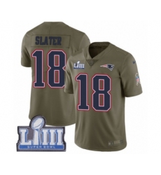 Youth Nike New England Patriots #18 Matthew Slater Limited Olive 2017 Salute to Service Super Bowl LIII Bound NFL Jersey