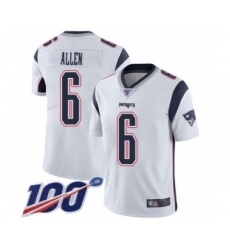 Men's New England Patriots #6 Ryan Allen White Vapor Untouchable Limited Player 100th Season Football Jersey
