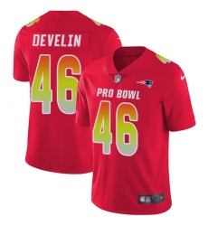 Women's Nike New England Patriots #46 James Develin Limited Red 2018 Pro Bowl NFL Jersey