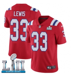 Youth Nike New England Patriots #33 Dion Lewis Red Alternate Vapor Untouchable Limited Player Super Bowl LII NFL Jersey