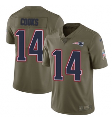 Men's Nike New England Patriots #14 Brandin Cooks Limited Olive 2017 Salute to Service NFL Jersey