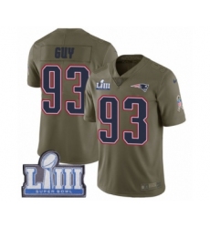 Men's Nike New England Patriots #93 Lawrence Guy Limited Olive 2017 Salute to Service Super Bowl LIII Bound NFL Jersey