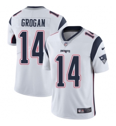 Men's Nike New England Patriots #14 Steve Grogan White Vapor Untouchable Limited Player NFL Jersey